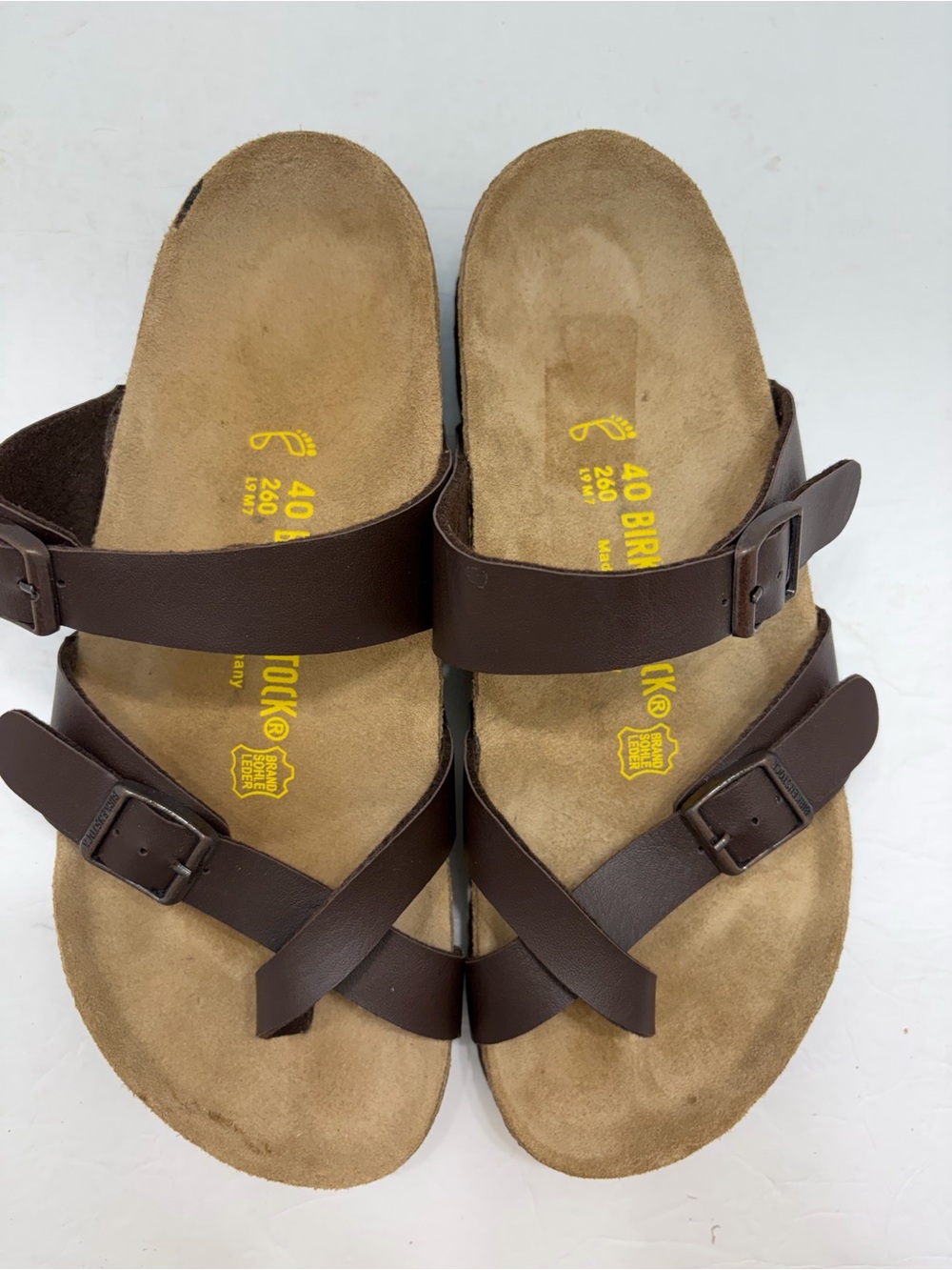 Birkenstock Mayari Brown Oiled Leather Sandals Women Size 9 / Men 7 (EU 40)